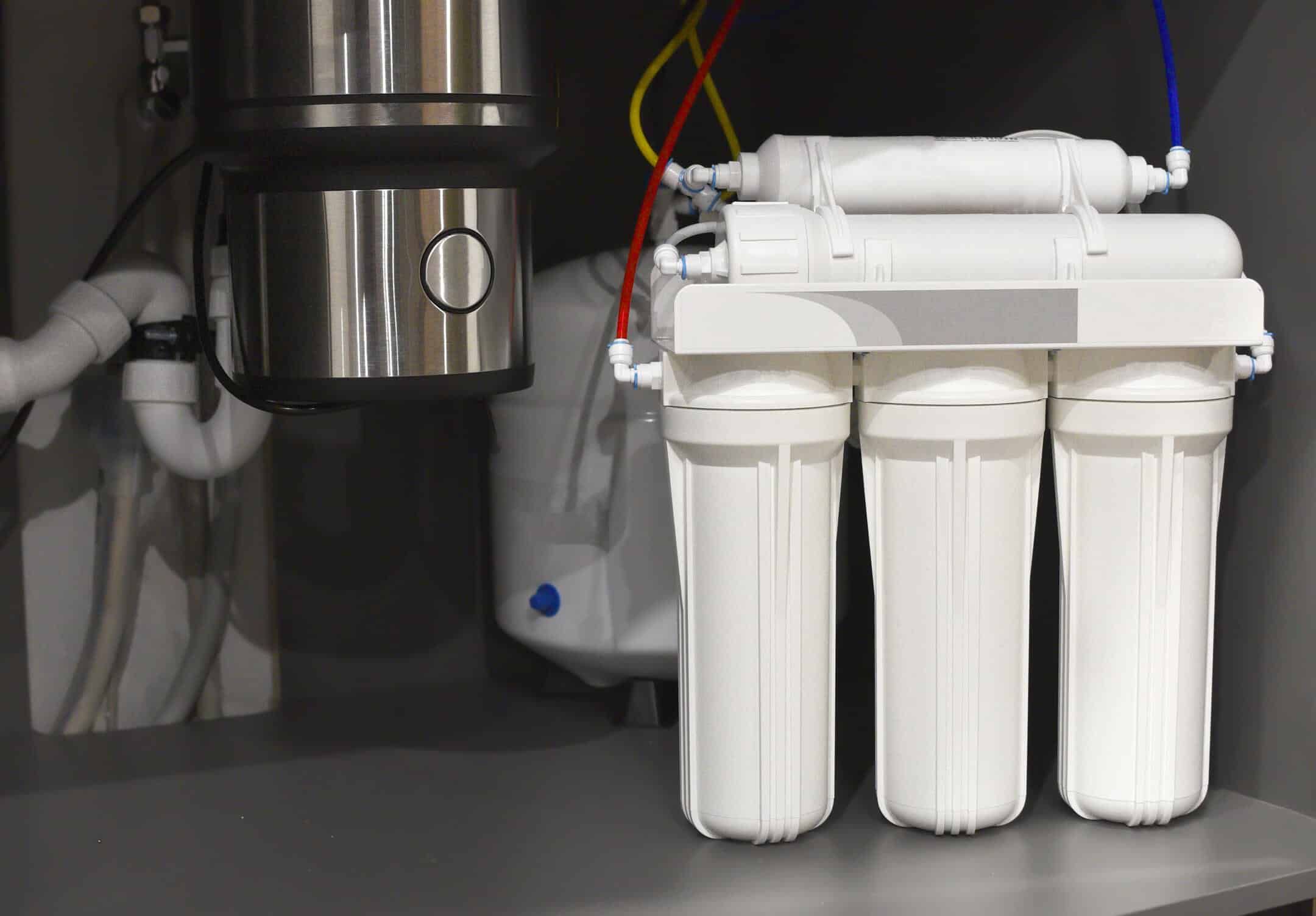 whole house water filter-close up of under sink water filtration system whole house water filter-close up of under sink water filtration system