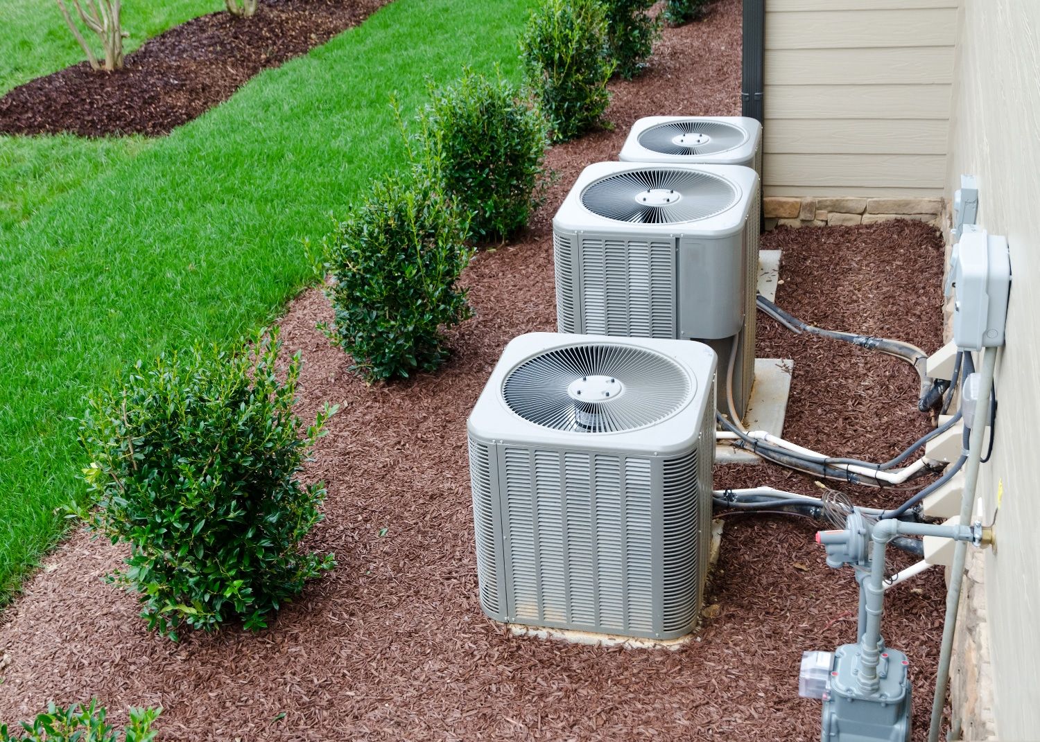 Air conditioner in the backyard Air conditioner in the backyard