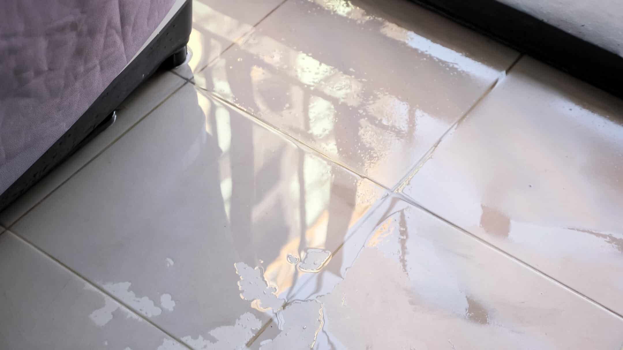 plumbing issues-water pooling on tile flooring in a home plumbing issues-water pooling on tile flooring in a home