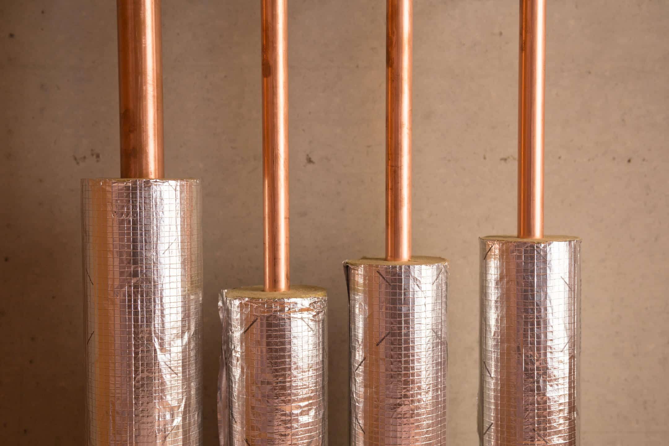 pipe insulation-reflective insulation around copper pipes inside a home pipe insulation-reflective insulation around copper pipes inside a home
