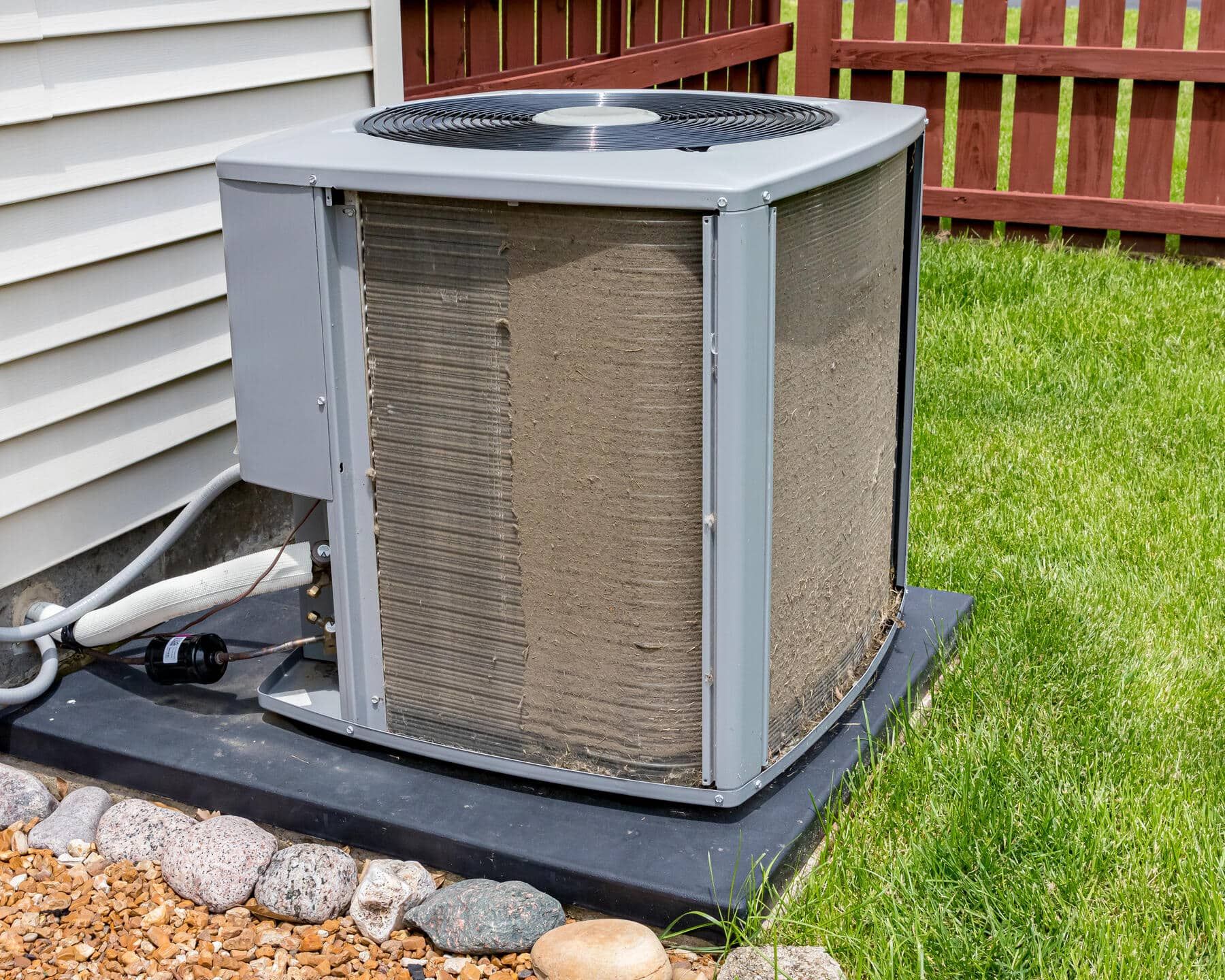 ac coil cleaner-side by side comparison of an ac unit with dirty and clean coils ac coil cleaner-side by side comparison of an ac unit with dirty and clean coils