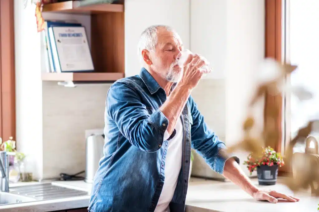 Man drinking water image