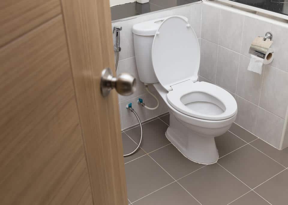 toilet keeps running-white toilet in a modern bathroom