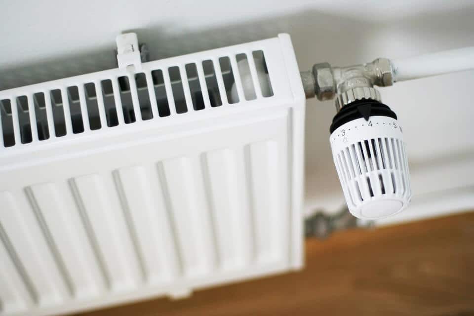 radiator heater-overhead view of a radiator in a home