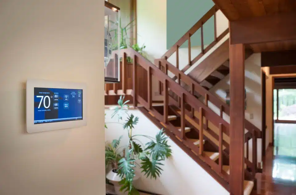 thermostat inside residential home