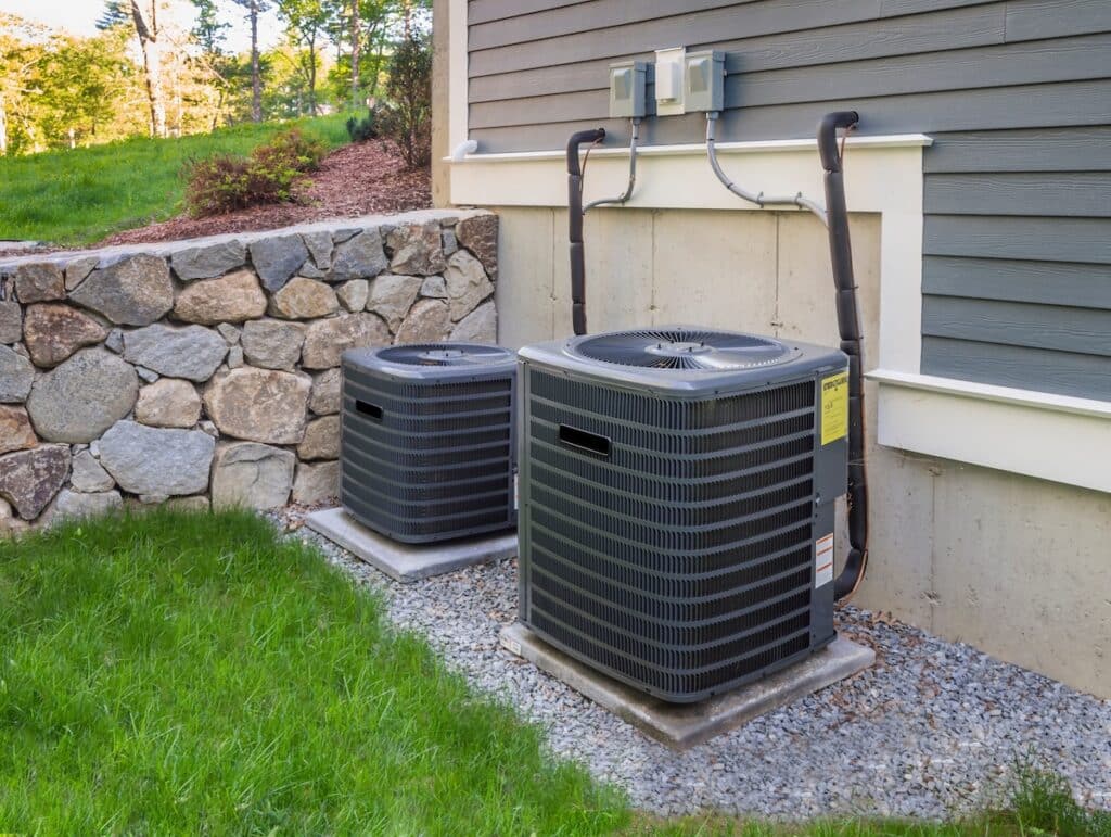 hvac system unit outside residential home