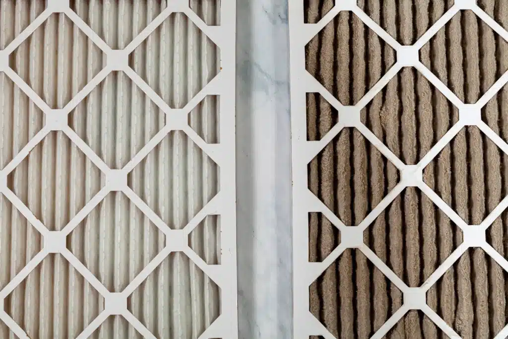 clean and dirty air filter